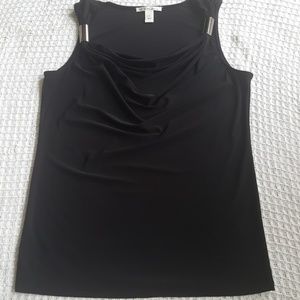 Kenneth Cole M Black Cowl Tank w/Silver Acce